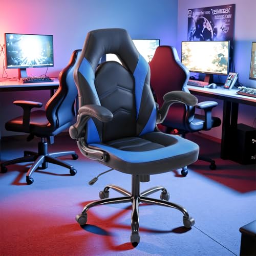 Gaming Chair with Footrest, Lumbar Support, Red/Black M9231