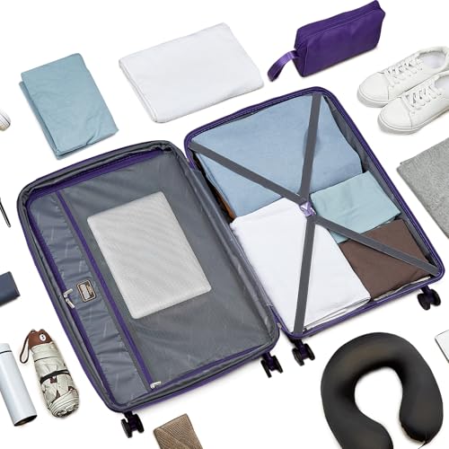 LARVENDER Luggage Sets 3 Piece, 20in Carry On PP Hardshell Suitcase with Spinner Wheels Q3160