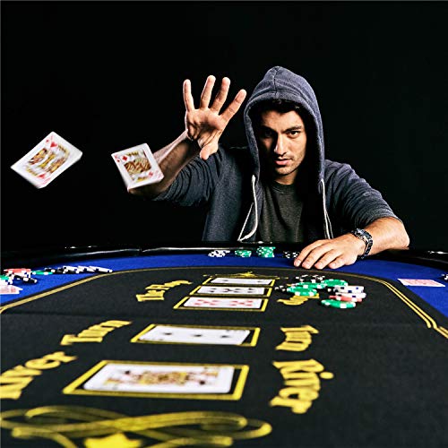 Barrington Folding Poker Table with Padded Rail and Felt Playing Surface D15193
