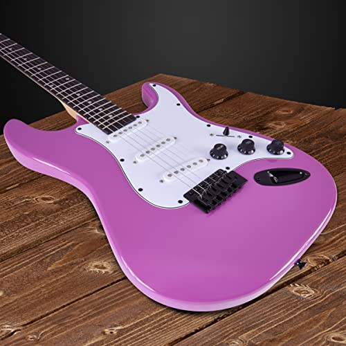 LyxPro Electric Guitar 39" Beginner Starter Kit with 20W Amp, Black B69338