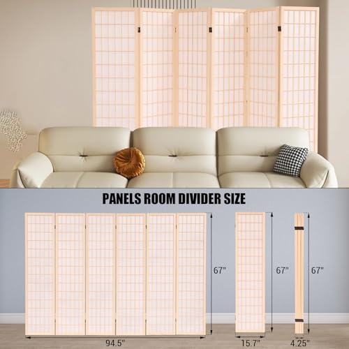 Shoji Screen 4 Panel Wood Room Divider Freestanding Privacy Screen A6166