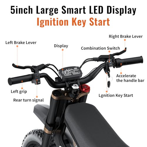 GT73 PRO Electric Dirt Bike for Adults, 60V 3000W Dual Battery, 85 Miles Range Q77385