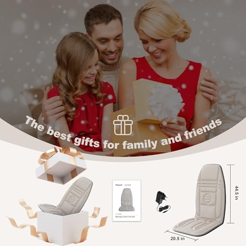 Vibration Back Massager with Heat for Chair, Beige D49776