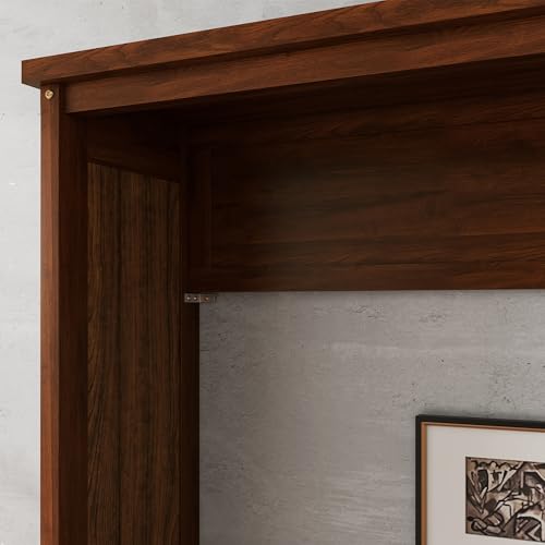 Walnut Murphy Bed with Desk and Gas Struts N330