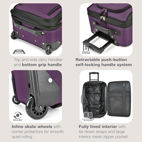 U.S. Traveler Rio Expandable Carry-on Luggage, Orange R95197