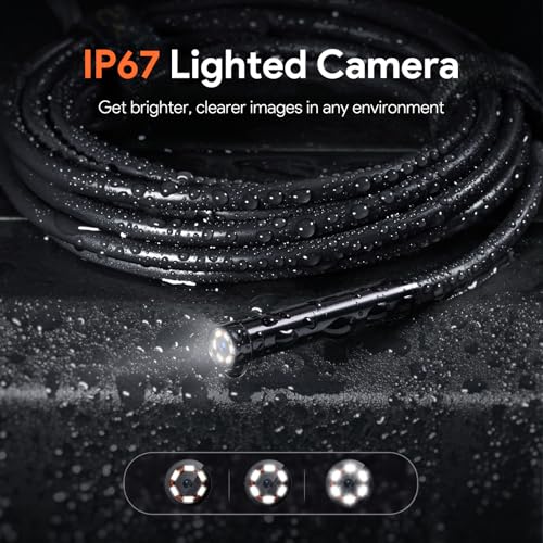 DEPSTECH 50ft Sewer Camera, 1080P HD Triple Lens Borescope with 5" IPS Screen F937