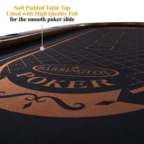 Barrington Folding Poker Table with Padded Rail and Felt Playing Surface D15193