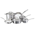 Farberware Millennium 10 Piece Stainless Steel Pots and Pans, Silver