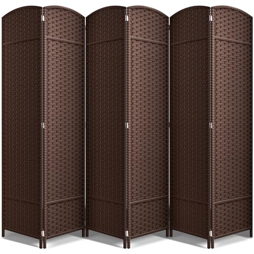 Sorbus 8-Panel Black Room Divider, 6 ft Tall Folding Privacy Screen T242