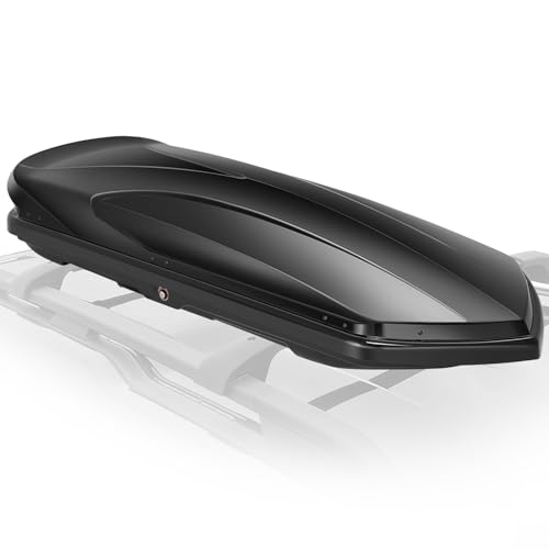 Auto Dynasty Hard Shell Roof Top Car Storage Cargo Carrier, Glossy Black L344