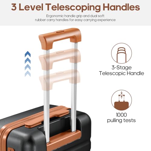 Luggage Sets 3 Piece, Carry On 20 Inch Hardside Suitcase with Spinner Wheels and TSA Lock J67858