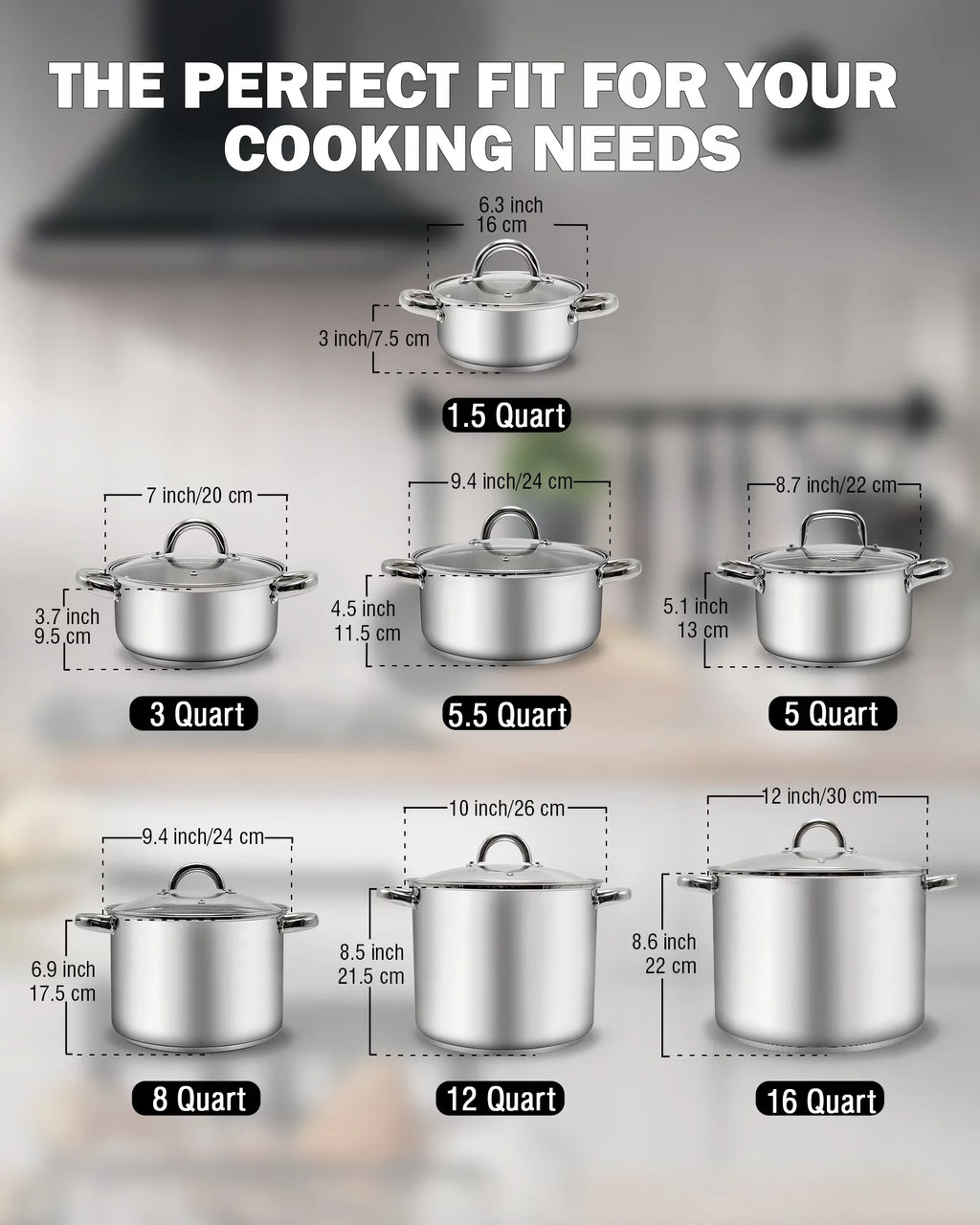 Cook N Home 12-Quart Stainless Steel Stockpot with Lid O212053