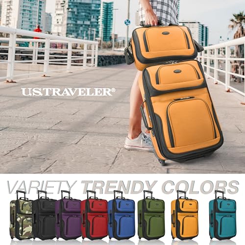 U.S. Traveler Rio Expandable Carry-on Luggage, Orange R95197