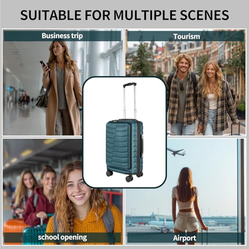 Lightweight 3-Piece Hardshell Luggage Set with Spinner Wheels & TSA Lock, Light Avocado Green B502471