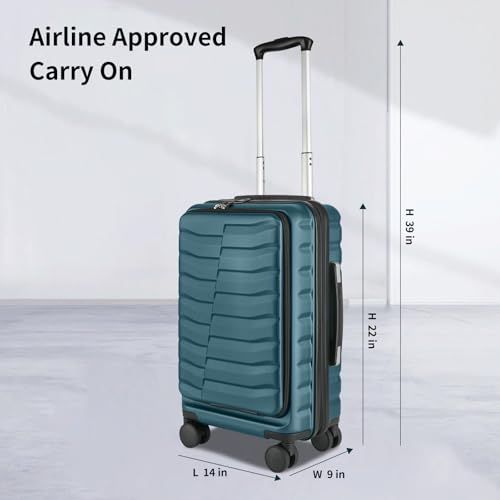 Lightweight 3-Piece Hardshell Luggage Set with Spinner Wheels & TSA Lock, Light Avocado Green B502471