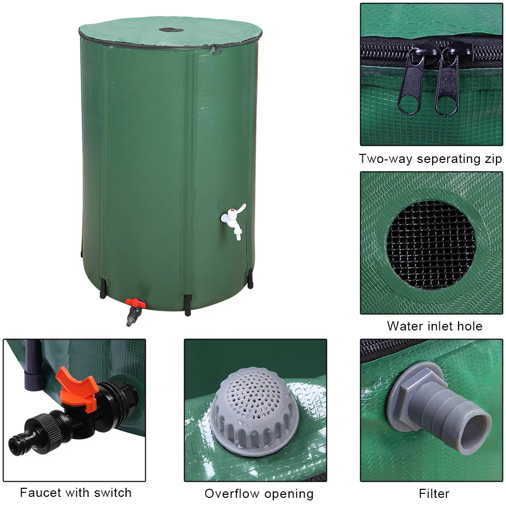 Zimtown 100 Gallon Portable Rain Barrel for Patio Water Storage N85560