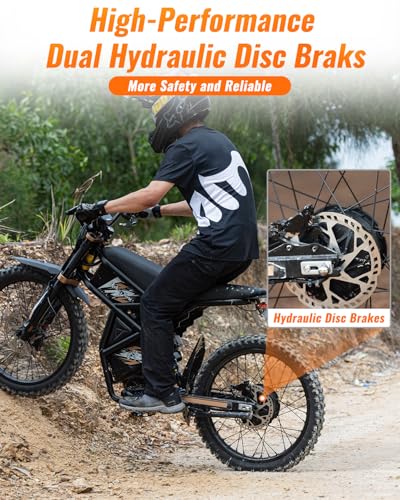 2000W/3000W GT73 Electric Dirt Bike for Adults, 25" Fat Tires, Dual Removable Battery T652