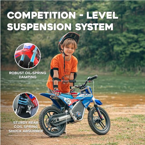 AIII Electric Dirt Bike for Kids 3-7, 12-Inch Off-Road Tires, Red X89100