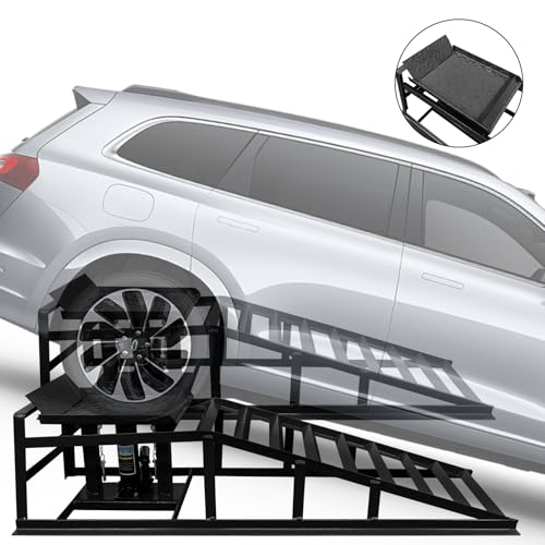 Hydraulic Car Ramps 2 Pcs 11000lbs with Support Jack J180