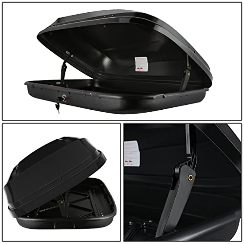 DNA MOTORING Rooftop Cargo Box Lockable Car Top Storage Case 110 Lbs Textured Black P1853