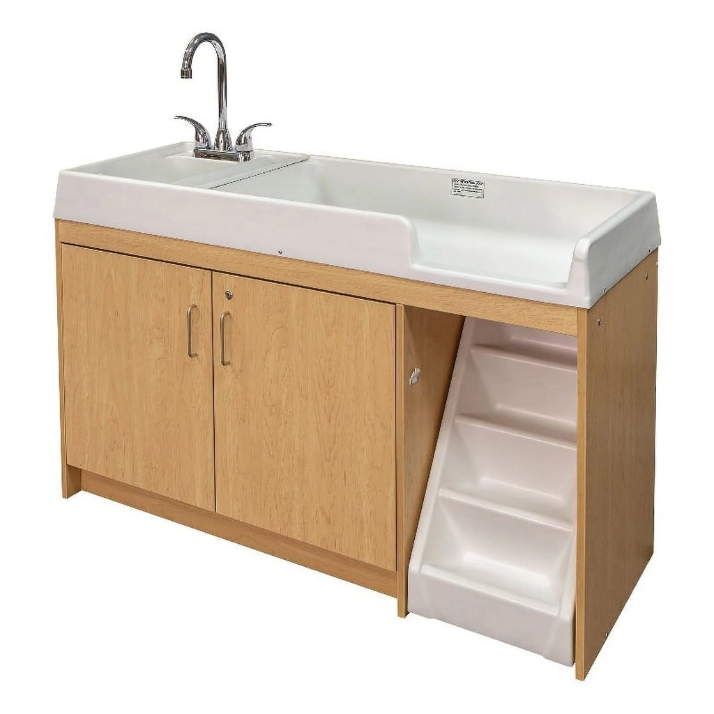 Tot Mate Walk-Up Baby Changing Table with Built-In Sink, Maple G138