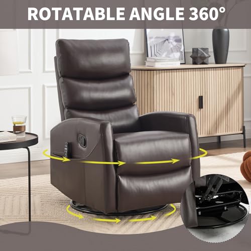 Massage Chair Recliner with Heat, Swivel Rocking, High Back Fabric Black V2333