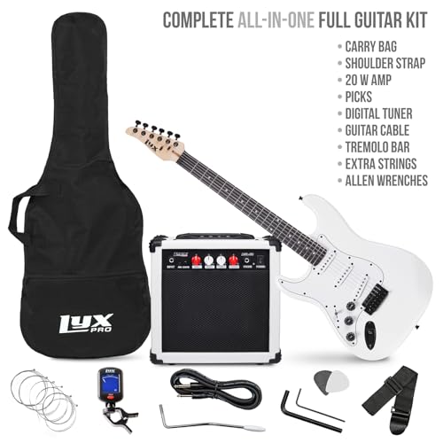 LyxPro Electric Guitar 39" Beginner Starter Kit with 20W Amp, Black B69338