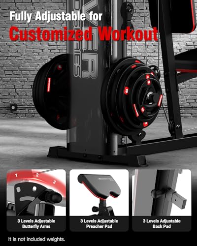 HARISON Home Gym Full Body Workout Equipment with Pulley System V8593