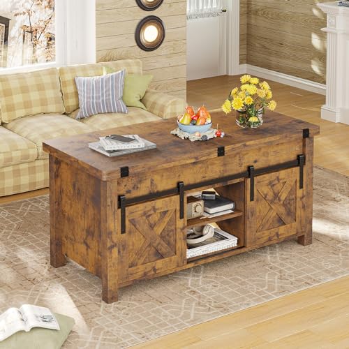 SEDETA Lift Top Coffee Table with Storage, Convertible Dining Table, Grey M719