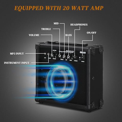 Ktaxon 39 Inch Electric Guitar Kit with 20W Amp, Bag, Strap, Cable, Accessories W1993