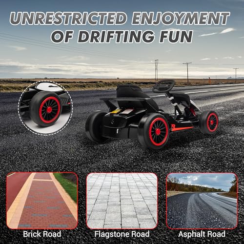 24V Electric Go Kart Drifting Ride On Car for Kids 6-12 Years Old T574114