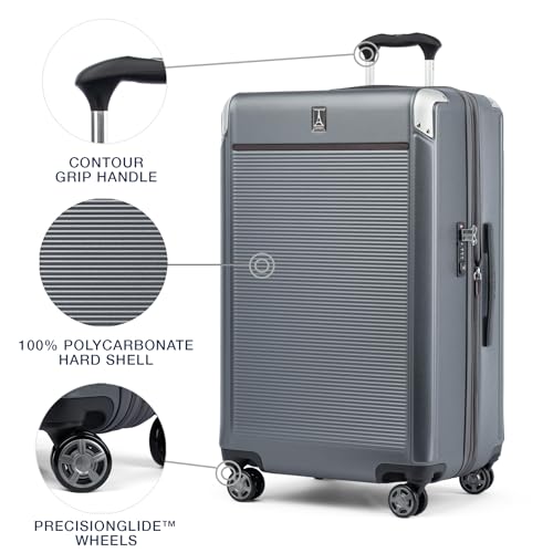 Travelpro Platinum Elite Hardside Expandable Carry-On Luggage, 8 Wheel Spinner, TSA Lock, 20-Inch X826544
