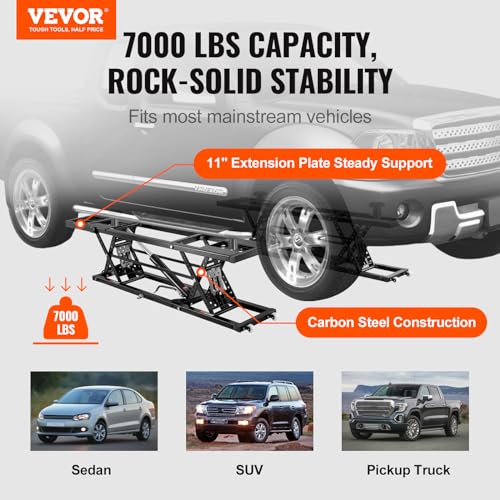 VEVOR Portable Car Lift 7000 LBS Capacity Heavy-Duty Carbon Steel T407236