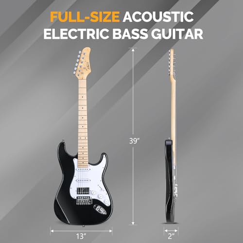 GLARRY Electric Guitar 39" Full Size with HSS Pickup, 20W Amp and Accessories Pack F820042