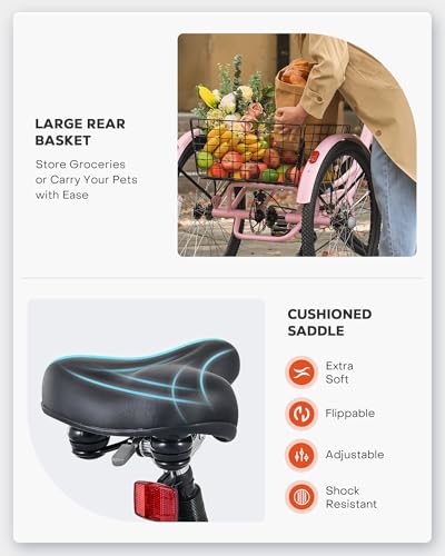 Viribus Electric Tricycle for Adults, 350W, 7 Speed, Removable Battery O6671