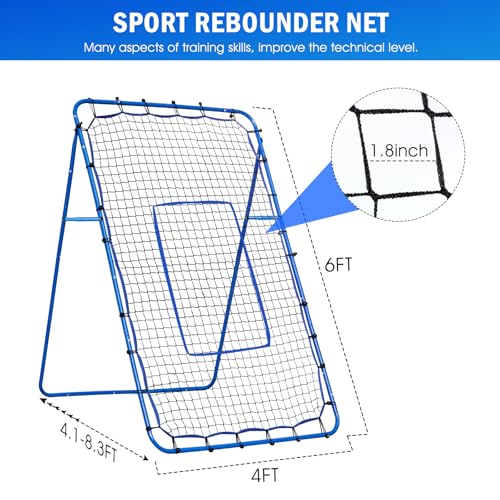 Volleyball Rebounder Net, Adjustable Pitchback Trainer for Backyard F7857