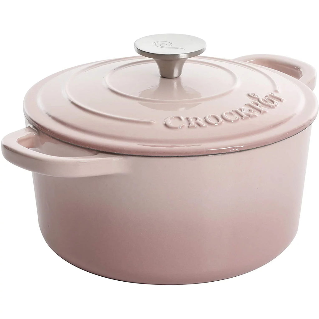 Crock-Pot 5 Quart Enamel Cast Iron Dutch Oven, Blush Pink N8244