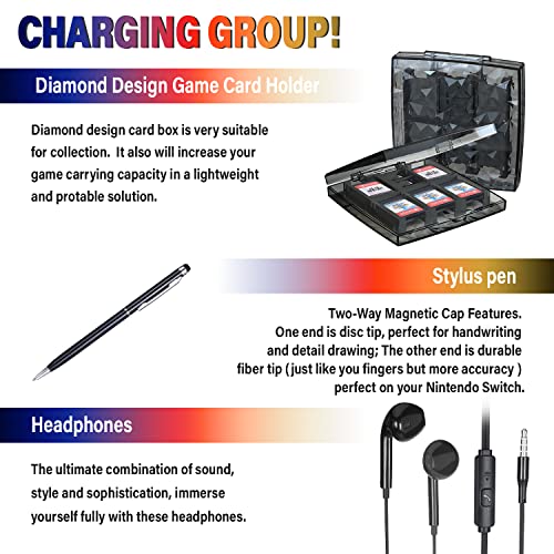 Deruitu Switch Accessories Bundle Compatible with Nintendo Switch, 18 in 1 Kit D450