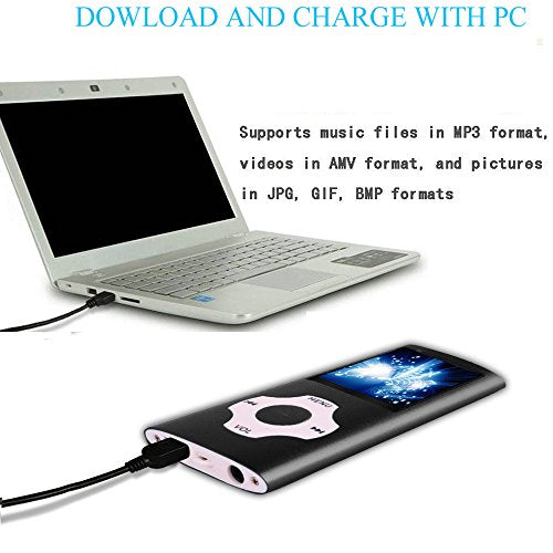 Hotechs MP3 Player with 32GB Memory, FM Radio, Voice Record (Blue) B931379
