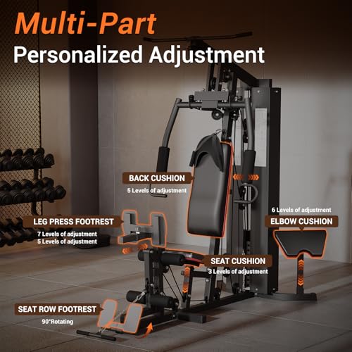 150LBS Home Gym Station with Pulley System for Full Body Strength Training Q31223
