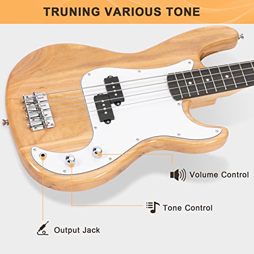 GLARRY Full Size Electric Bass Guitar Beginner Kit 4 String with Amp and Accessories S4156