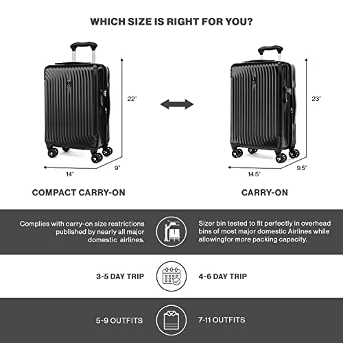Travelpro Maxlite Air Hardside Expandable Carry-On Luggage, 21-Inch, Shadow Grey B385