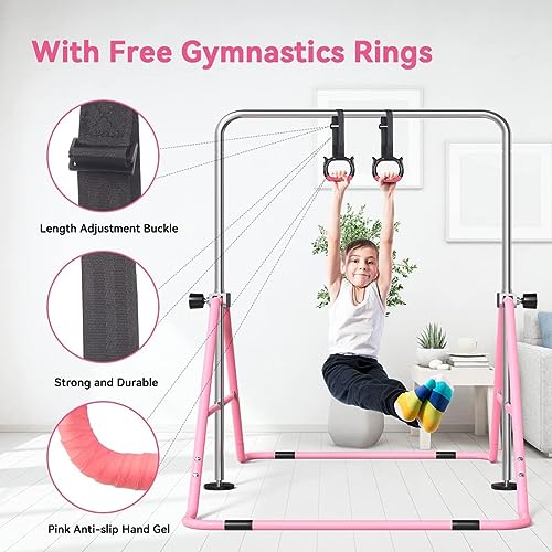 FBSPORT Gymnastics Bar for Kids, Adjustable Height, Folding W6973