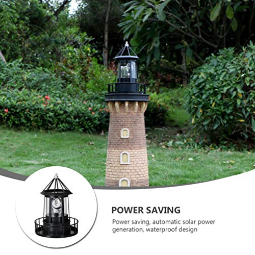 Lighthouse Decor Solar Powered Revolving LED Garden Lamp B294
