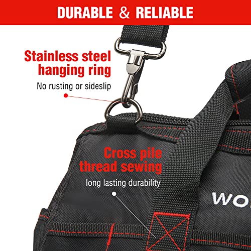 WORKPRO 16-inch Wide Mouth Tool Storage Bag with Waterproof Rubber Base L2617