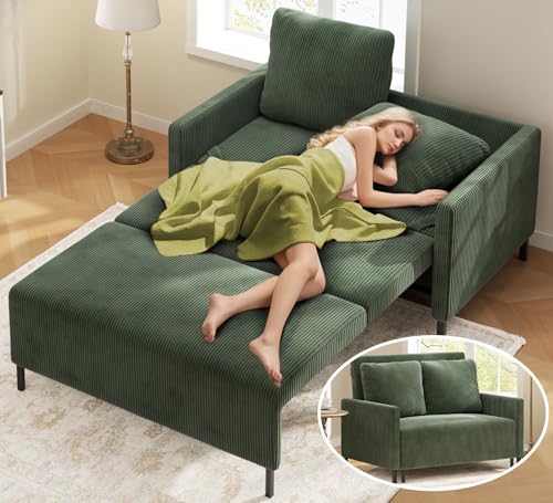 3 in 1 Convertible Sleeper Chair Sofa Bed with Adjustable Backrest, Blue M92497