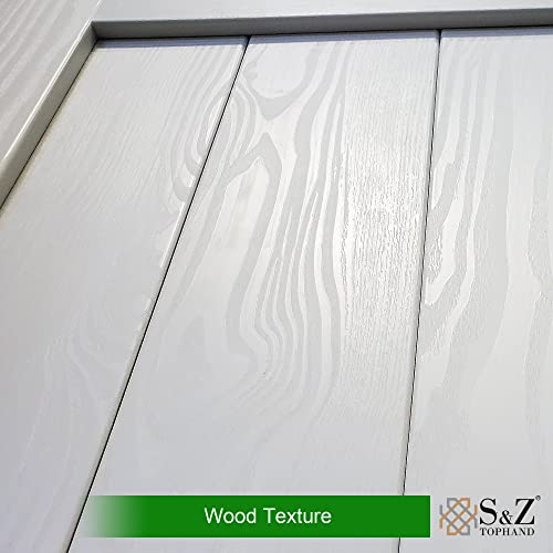 S&Z TOPHAND® 20 in x 84 in Elephant Gray British Brace Knotty Barn Door with 4FT Sliding Hardware Kit G149446