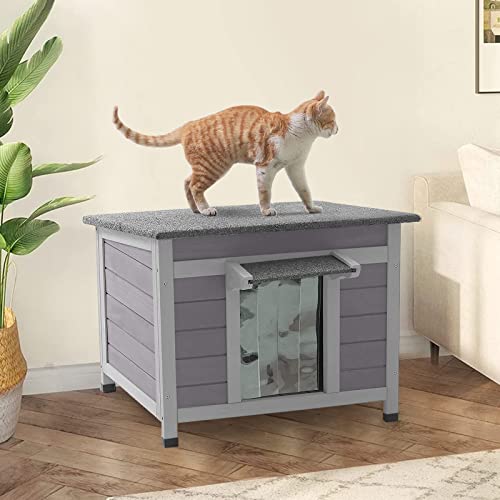 Aivituvin Cat House Outdoor Indoor Insulated Shelter with Escape Door R3178
